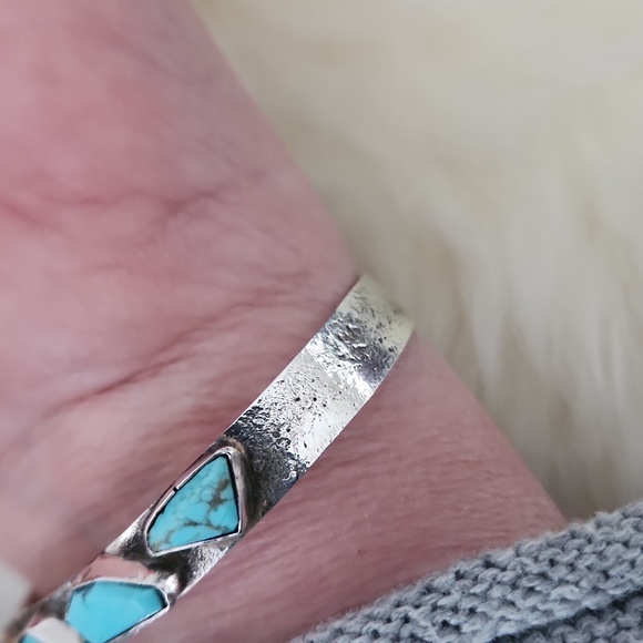 NWOT Native American Zuni 6 Turquoise Stone Bracelet By Jude Candelaria🩵🎁 - Picture 15 of 16